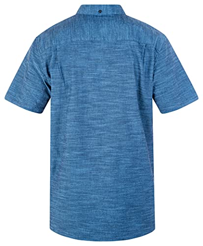 Hurley Mens One And Only Textured Short Sleeve Up Button Down Shirt, Obsidian, X-Large Us #TOP4