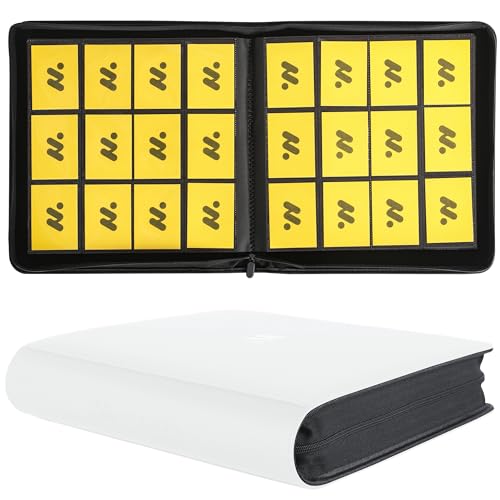 Image of Card Binder 12 Pocket,Trading Card Binder Holds up to 1200 Cards with 50 Sleeves,Zipper Card Holder Album Compatible with TCG Card /Game Cards /Sports Card