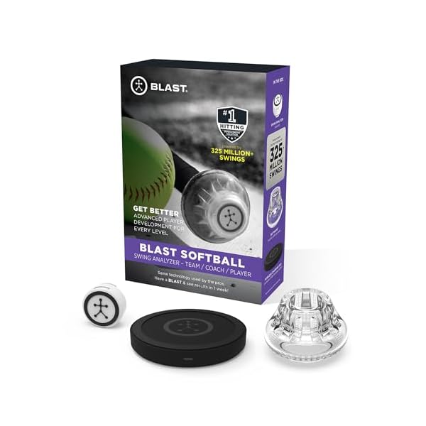Blast Softball Swing Analyzer - Improve Your Swing at Every Level - Real-time Feedback, Swing Metrics, Video Capture Highlights, Track Performance (GEN3 Sensor)