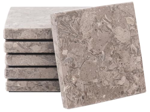 Dessous de Verre en marbre Radicaln, carré de 3,5 Pouces, Ensemble de sous-Verres océaniques Faits à la Main pour Table à Manger, Support de sous-Verre pour Verres à vin et Porte-gobelet