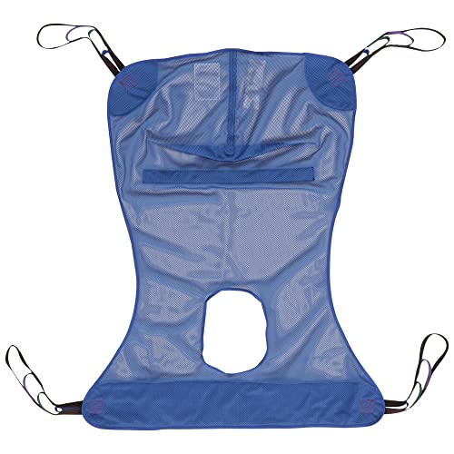 McKesson Patient Lift Sling, Mesh - Full Body Transfer Aid with Commode Opening - Size XL, 600 lbs Weight Capacity, 12 Count