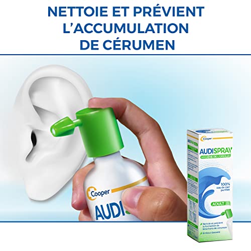 AUDISPRAY Erwachsene – regelmäßige Hygiene des Ohrs – gereinigtes Meerwasser, 100 % natürlich – Spray 50 ml – 2 Stück