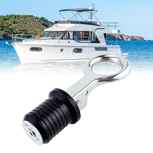 Riisoyu 25mm Marine Ablassschraube, Einstellerbar Lenzstopfen Gummi Rumpf Ablassstopfen Edelstahlgriff Verschlussstopfen Edelstahl Boot Abflussgriff Bilgestopfen Bootsablauflöcher Marine Bootszubehör