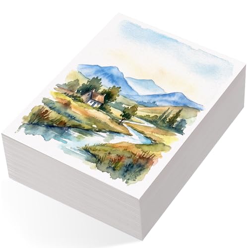 240 Sheets Watercolor Paper Bulk 110 lb/230 GSM Cold Press Paper White Water Color Paper for Drawing Wedding Gift Cards(5 x 7 Inch)