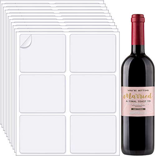 120 Pieces 4 x 31/3 Inch Blank Wine Label Matte White Label Sticker