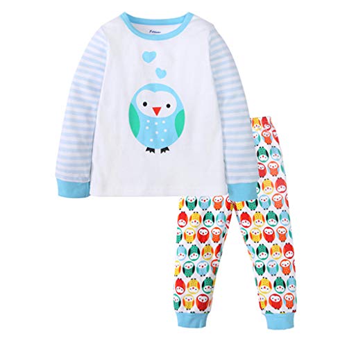 WYTbaby Pyjamas Ensembles de Vêtements pour Enfants Garçons Filles Vêtements de Nuit Manches Longues, 2-3 Ans