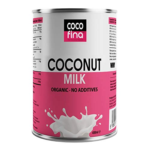 Cocofina Organic Coconut Milk Original | 76% Coconut | No Guar Gum | BPA Free Can | Soil Association Certified | Vegan 400ml x 6