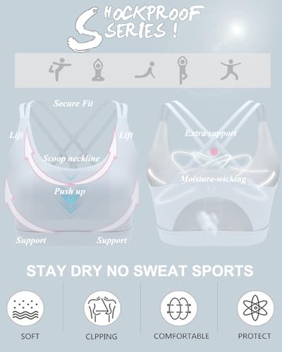 Image of RUNNING GIRL Sports Bras for Women,Padded Sports Bra Tank Top Sexy Crisscross Back High Impact Longline Workout Yoga Bra