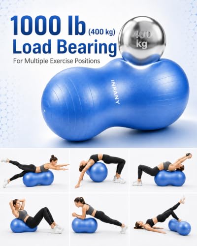 Image of INPANY Peanut Ball - Anti Burst Exercise Ball for Labor Birthing, Physical Therapy for Kids, Core Strength, Flexible Seating, Home & Gym Fintness, Sensory Chair Wiggle Seat for Boys and Girls