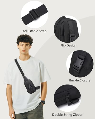 Peicees Small Sling Bag para Hombre, Bolso Táctico Impermeable miniatura 5