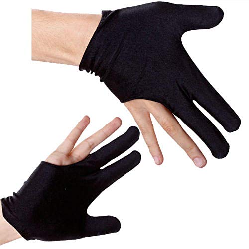 image for ORNOOU 10 Pieces Sports Billiard Glove Soft Quick-Dry 3 Fingers Show P