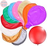Globo colorido: el paquete incluye 10 globos enormes de diferentes colores, rosa, naranja, plata, verde, transparente, rojo, azul, púrpura, dorado, blanco. Los globos de colores pueden satisfacer tus necesidades.