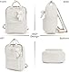 GSenhui Kawaii-Rucksack mit Weißer Bär Anhänge für Teenager Mädchen Kinder Schulranzen Aesthetic-Backpack School Bag Kinderrucksäcke Laptop Schulrucksack