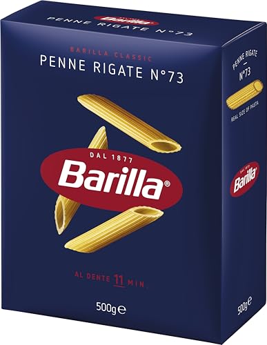 Barilla Pasta Klassische Penne Rigate n.73 aus hochwertigem Hartweizen immer al dente, (1 x 500 g)