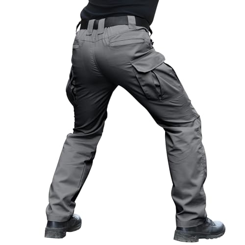 Men's Stretch Tactical Pants Water Resistant Ripstop Cargo Pants Outdoor Lightweight EDC Work Hiking Pants - Image 3
