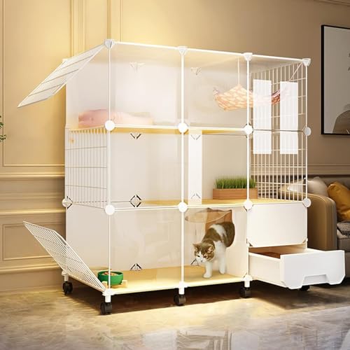 Cage pour chat avec litière fermée pour protéger vos meubles