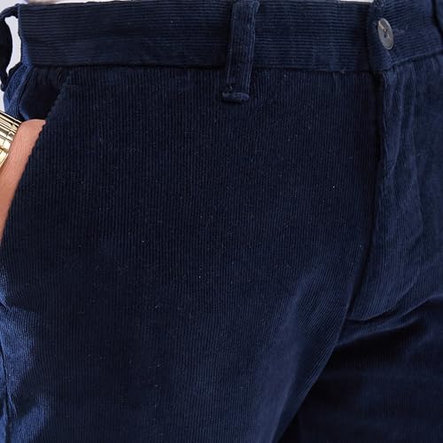 Image of Spykar Men's Mid Rise Regular Fit Cotton Trousers