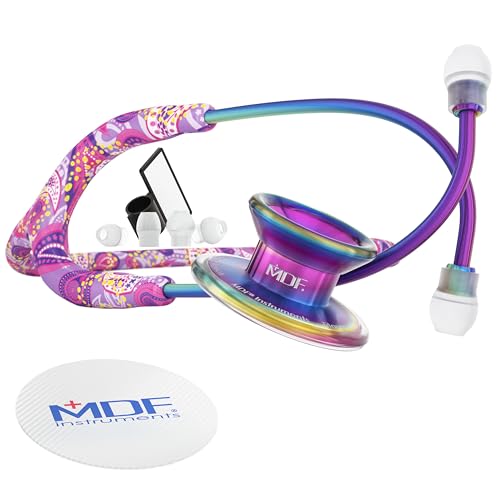 Image of MDF Instruments Purpaisely Kaleidoscope MD One Epoch Lightweight Titanium Stethoscope, Adult, Purpaisely Tube, Kaleidoscope Chestpieces-Headset, MDF777TPYKL
