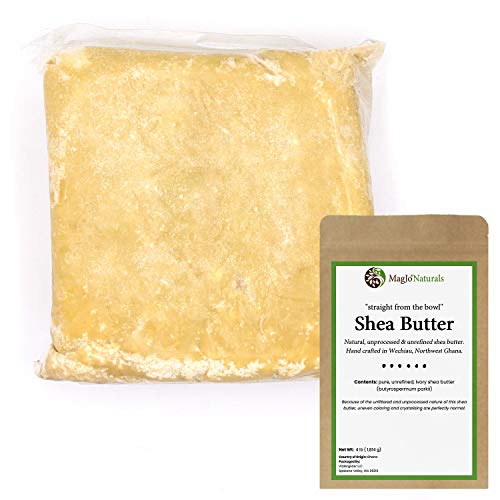 MagJo Naturals Unrefined African Shea Butter, Pure and Raw, Moisturizing, Rich Body Butter, Suitable for All Skin Types, Great for Whipped Body Butters or Stand Alone (Ivory 4 lb)