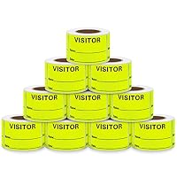 Security Stickers Aleplay Fluorescent Red Visitor Pass Stickers - 2x3 ...