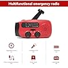Radio d'urgence avec alimentation solaire/manivelle, radio solaire 2000mAh, alarme SOS, AM/FM/WB, lampe de poche LED (700LM), IPX4 étanche pour camping en plein air et préparation aux crises