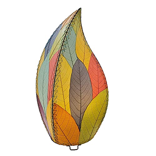 Eangee Home Design Outdoor Indoor Leaflet Table Lamp Multi Shade Made Of Real Cocoa Leaves 12 Inches Length X 6 Inches Width X 24 Inches Height (Ol695 M) #TOP3