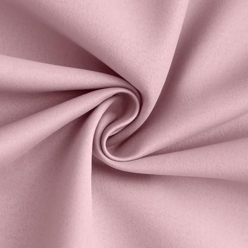 Image of Yakamok Pink 100% Blackout Curtains 63 Inches Long for Bedroom 40 inch Wide | Blackout Curtain Panels for Bedroom, 2 Thick Layers Grommet Top Thermal Insulated Drapes with White Back for Living Room