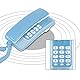 Schnurgebundenes Festnetztelefon, Festnetztelefon mit Flash-Wahlwiederholungsfunktion für die Letzte Nummer, Tragbares, an der Wand Montierbares Telefon für Bankanrufe Im Home Hotel Office(Blau)