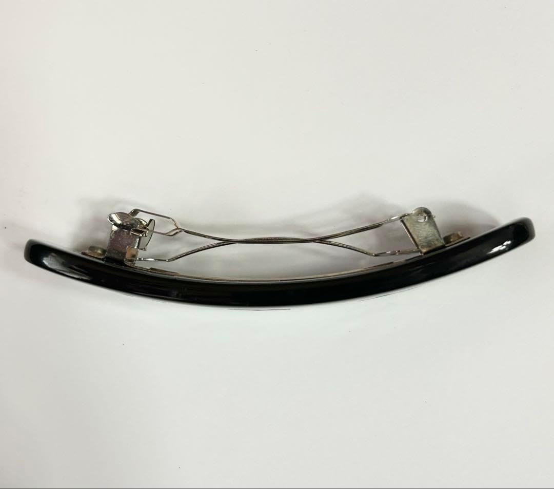 バレッタ(髪留め) 黒色 螺鈿蝶々 琉球漆器