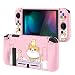 PlayVital Cover Protettiva Custodia per Nintendo Switch Copertura Morbida TPU Case per NS Switch Joycon Console con Copri Tasti ABXY Direzionali Colorati-Gattino e Pollo
