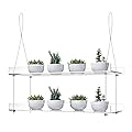 Hanging Acrylic Plant Shelves for Windows, Height Adjustable Clear Hanging Indoor Windows Wall Hanging Plant Stand Shel for Kitchen, Bedroom, for Window Grow Herbs, Succulents, Flower, Grow Seedlings