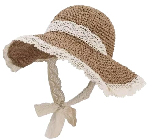 Sombrero de paja con ala ancha para mujer miniatura 1