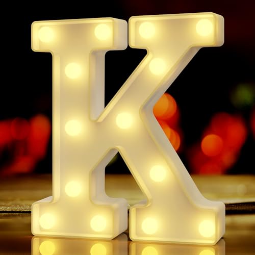 Image of QWZify Marquee Letters K,Large Letters for Party Decorations,Letters Lights,Teen Bedroom Decor for Girls,Big Letters for Wall Decor,Teenager Gifts for Girls,Bedroom Stuff,Lamp for Girls Bedroom