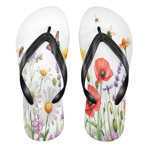 STAYTOP Beautiful Flowers and Butterflies Flip Flops Sandals of