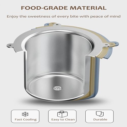 Frozen-Dessert-Maker mit Drehknopfsteuerung, automatische Eismaschine, 500 ml / 4 Modi, Softeismaschine, hält 8 Stunden kalt, Frozen-Yogurt-Maker mit abnehmbarem Paddel, zur Herstellung von Softeis – Bild 7