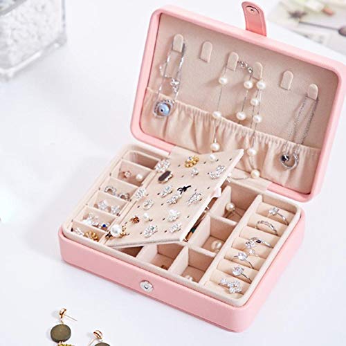 Preisvergleich Produktbild Schmuckschatulle Organizer Display Aufbewahrung Leder Großer Großer Spiegel Multifunktionshalskette Ohrring Ringschachtel für Schmuck