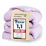 WAVVE Bettdecke 135x200 cm Ganzjahresdecke 4 Jahreszeiten, Steppdecke 300gsm Mikrofaser 135x200cm, Super Weiche Zudecke Schlafdecke Atmungsaktive 135 x 200, Lila