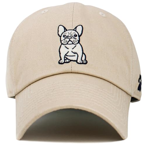 Image of KBETHOS Dog Cat Mom Dad Theme Womens Baseball Cap Distressed Vintage Unconstructed Embroidered Patch Hat