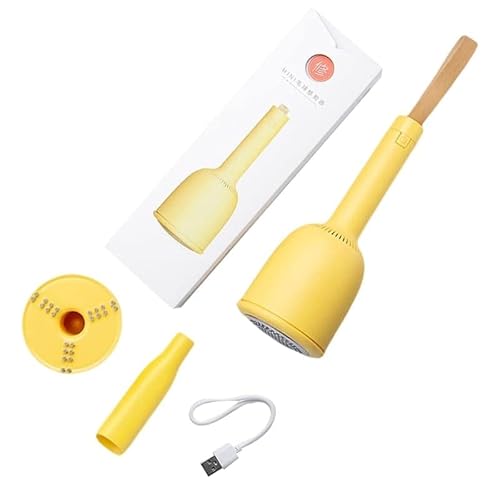 TULEINA 卓上掃除機&毛玉取り機 正規品 卓上クリーナー ミニ掃除機 コードレス usb 充電式 ミニクリーナー ハンディクリーナー 毛玉取り (黄色)