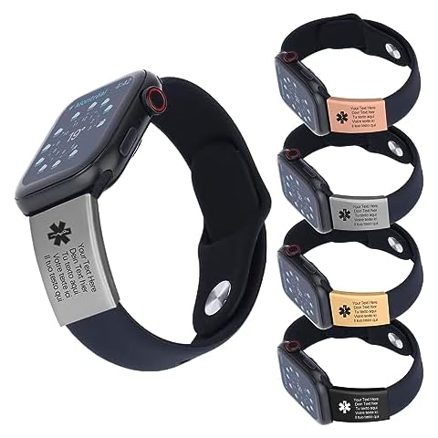 Personalized Custom Engraved Alert ID Tag for Watch Band with Name ，Text Cover