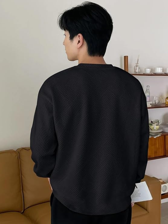 Image of GRECIILOOKS Men's Polycotton Regular Fit Solid Plain Casual T Shirt Stylish | Oversized Fit Full Sleeve T Shirt (Available in Plus Size)