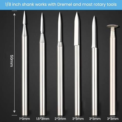 Image of Serplex 6Pcs Carving Bits Detail Carving Bits for Dremel Rotary Tool Engraving Bit Stainless Steel Carving Drill Bit Detailing Engraving Bits Rotary Carving Bits for DIY Wooden Carving Woodworking