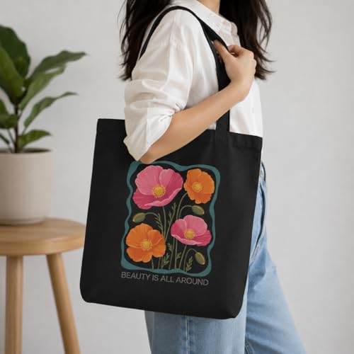 Image of Kaigan Premium Tote Bag Printed Designed Canvas Tote Bags For Women, Ecofriendly Cotton Canvas Bag for Girls Tote bag For Shopping, College, Travel, Handbag For Unisex
