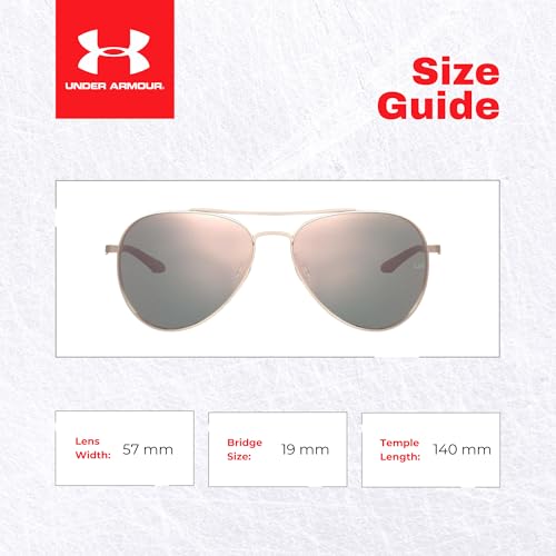 Under Armour Instinct UA0007/G/S 0AU2/0J 57MM Light Gold/Brown Gradient Aviator Sunglasses for Men +BUNDLE with ACCESSORY EYEWEAR KIT3