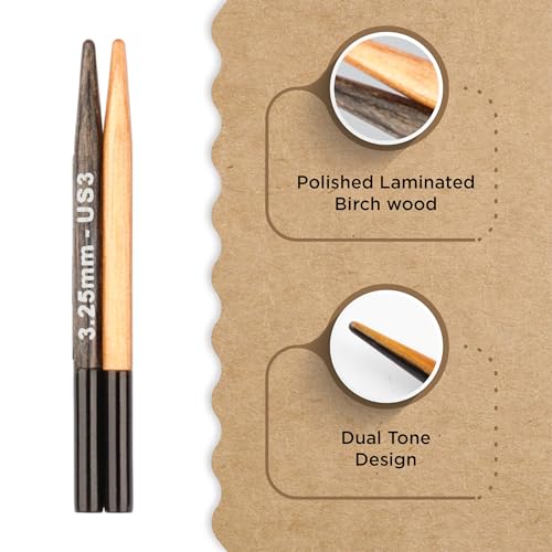 Image of Knitter's Pride Day & Nite Mini Interchangeable Circular Needles 2 inch inch (5cm) - US Size 3 (3.25mm)