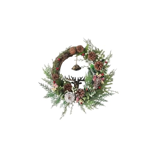 Couronne de maison et suspensions FLXHSA, lot de 2 décorations de porte de noël