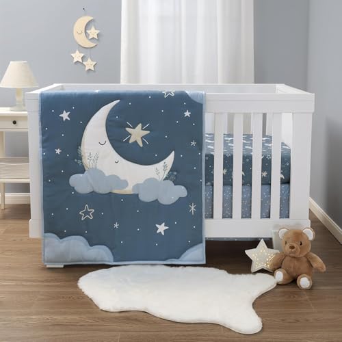 The Peanutshell 3 Piece Celestial Serenity Baby Crib Bedding Set Boy Nursery Decor Boy Crib Comforter Set, Boho Neutral Quilt and Accessories, Gender...