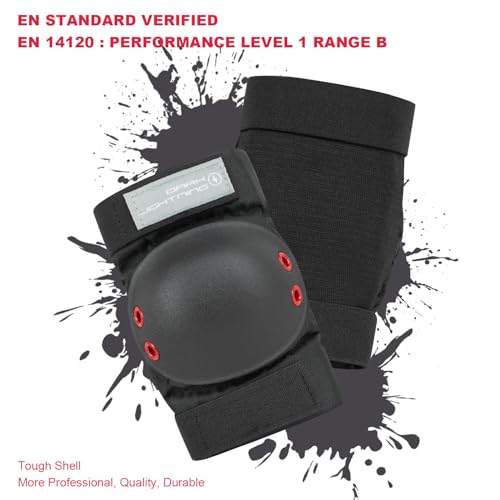 Dark-Lightning-KidsJuniorYouth-Knee-Pads-Elbow-Pads-Wrist-Guards-3-in-1-Protective-Gear-for-SkateboardRoller-SkateInlineCyclingMTB-BikeScooterPolarNight-BlackM Dark Lightning Kids/Junior/Youth Knee Pads Elbow Pads Wrist Guards 3 in 1 Protective Gear, for Skateboard,Roller Skate,Inline,Cycling,MTB Bike,Scooter(PolarNight Black,M) - Image 4