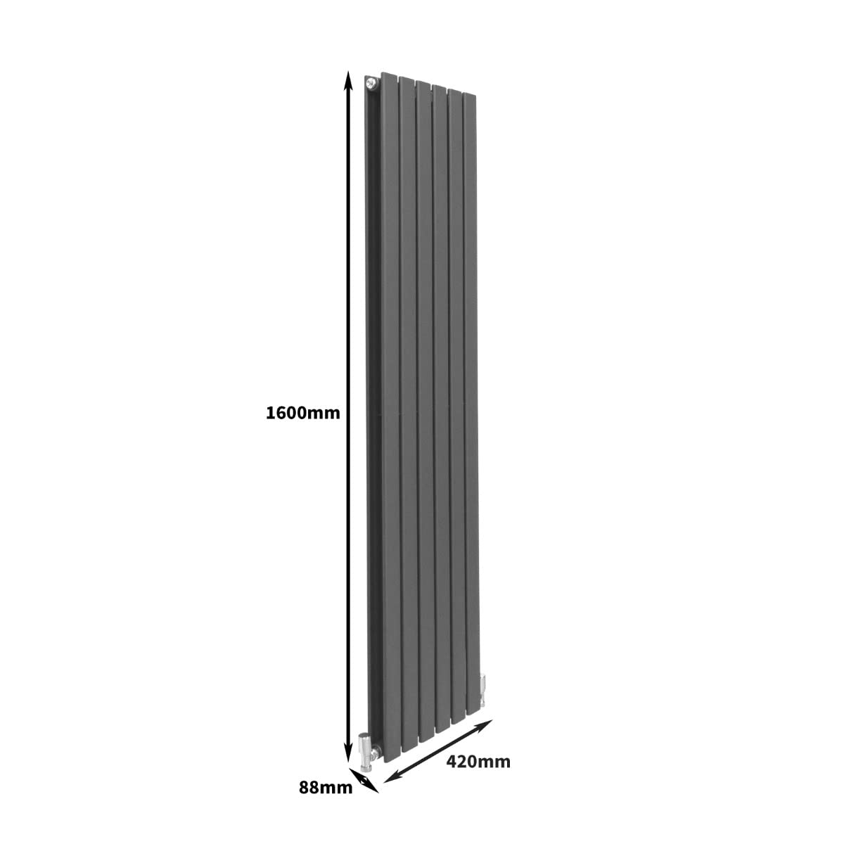 Radiateur Plat Mural 160 x 42 cm Gris Anthracite Pour Salle de Bain, Cuisine, Maison Moderne Design Scandinave [Kit de Fixations, Brosse de Nettoyage inclus & 15 ans de GARANTIE]