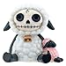 SUMMIT COLLECTION Furrybones Wooolee Signature Skeleton in White Sheep Costume with Small Pink Sheep Doll.